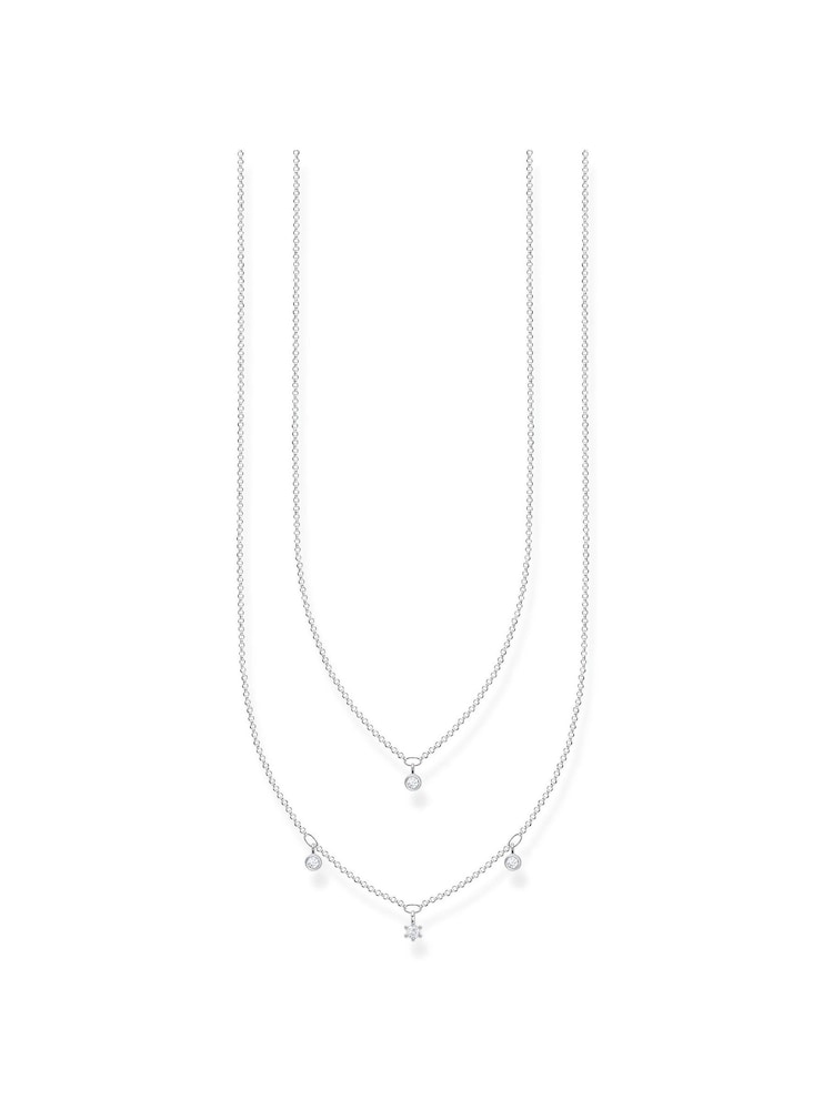 Thomas Sabo White Layered Necklace: 925 Silver, Zirconia - Image 1 of 3