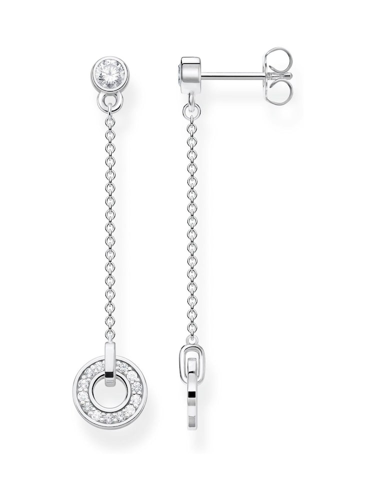 Thomas Sabo White Stone Circle Drops Earrings - 925 Silver - Image 1 of 3