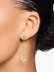 Thomas Sabo White Stone Circle Drops Earrings - 925 Silver - Image 2 of 3