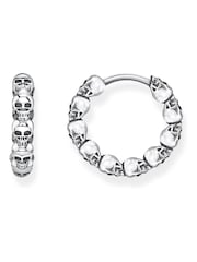 Thomas Sabo Silver Rock'n'Roll Skull Hoop Earrings - Image 1 of 2