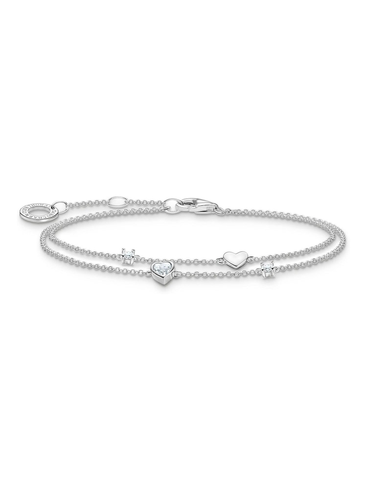 Thomas Sabo Silver Heart Stones Bracelet - Image 1 of 3