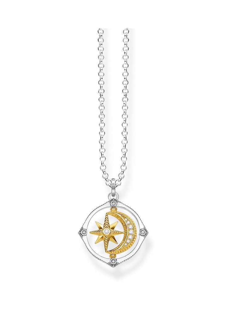 Thomas Sabo Silver Cosmic Moon & Star Necklace - Blue Stones - Image 2 of 4