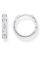 Thomas Sabo White Sparkling Heritage Silver Tone Hoops - Image 1 of 4
