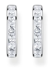 Thomas Sabo White Sparkling Heritage Silver Tone Hoops - Image 2 of 4