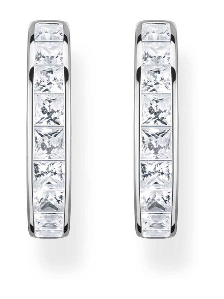 Thomas Sabo White Sparkling Heritage Silver Tone Hoops - Image 2 of 4