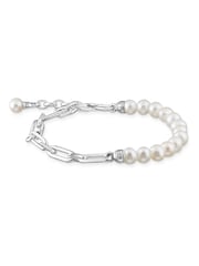 Thomas Sabo White Chunky Chain & Pearl 925 Silver Bracelet - Image 1 of 3