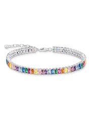Thomas Sabo Silver Tone Rainbow Tennis Bracelet - Image 1 of 3