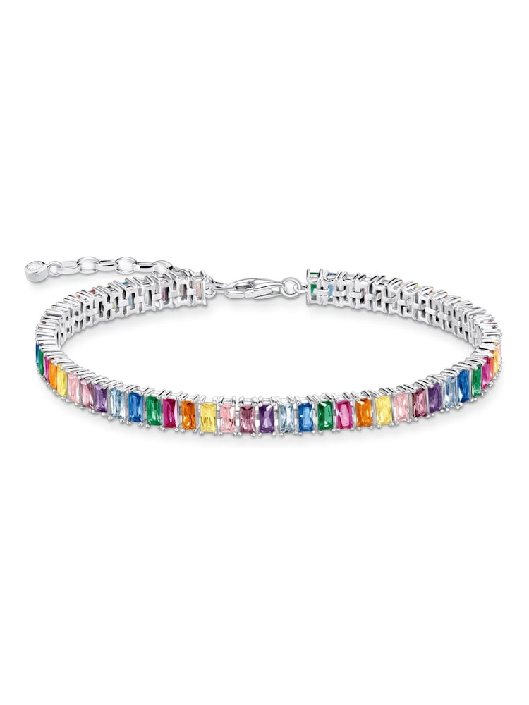 Thomas Sabo Silver Tone Rainbow Tennis Bracelet - Image 1 of 3
