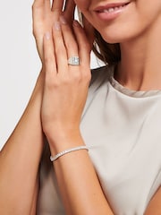 Thomas Sabo White Timeless Princess Cut Tennis Bracelet - Image 2 of 4