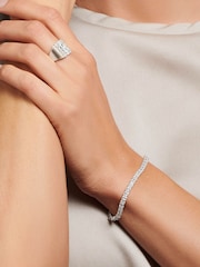 Thomas Sabo White Timeless Princess Cut Tennis Bracelet - Image 3 of 4