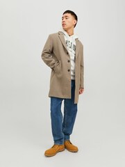 JACK & JONES Brown Tailored Smart Wool Coat - Image 2 of 6