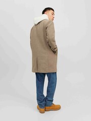 JACK & JONES Brown Tailored Smart Wool Coat - Image 3 of 6