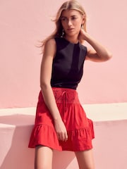 Red Crochet Mini Skirt - Image 1 of 5