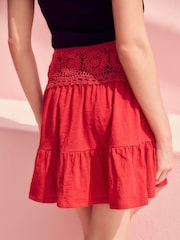 Red Crochet Mini Skirt - Image 2 of 5