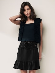 Black Crochet Mini Skirt - Image 1 of 6