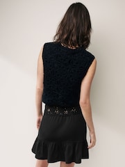 Black Crochet Mini Skirt - Image 3 of 6