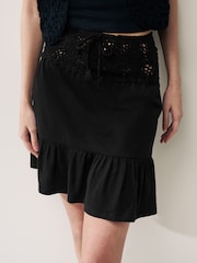 Black Crochet Mini Skirt - Image 4 of 6
