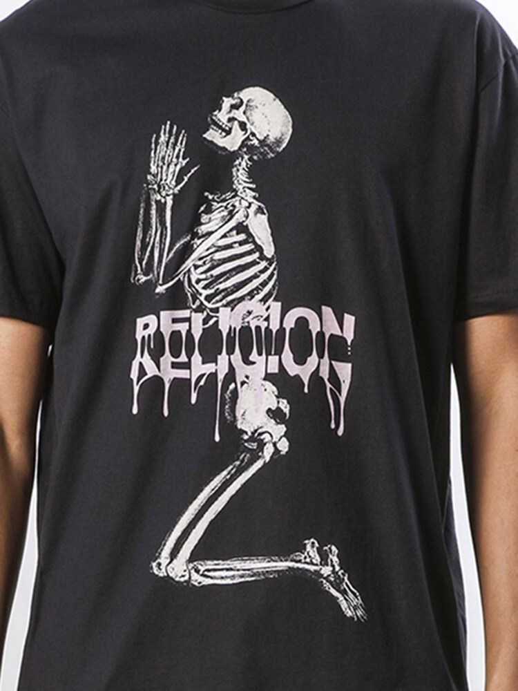 Religion Black Regular Fit Soft Cotton Graphic 100% Cotton T-Shirt - Image 5 of 5 Religion Black Regular Fit Soft Cotton Graphic 100% Cotton T-Shirt - Image 5 of 5