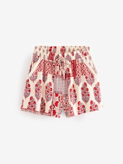 Red Tile Print Elasticated Waist Jersey Shorts - Image 5 of 6