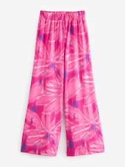 Pink Print Wide Leg Trousers - Image 10 of 11