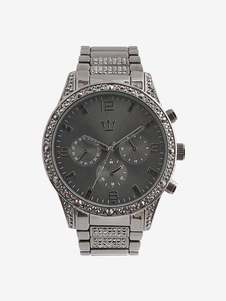 Gunmetal Tone Bling Bracelet Watch - Image 4 of 4