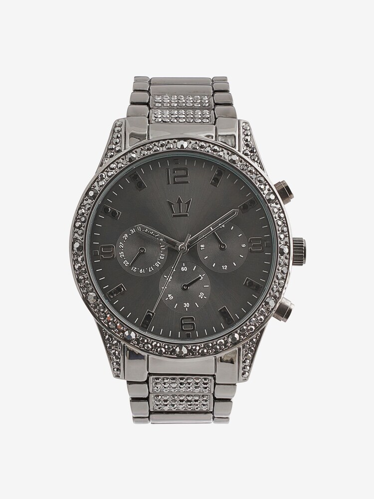 Gunmetal Tone Bling Bracelet Watch - Image 4 of 4 Gunmetal Tone Bling Bracelet Watch - Image 4 of 4