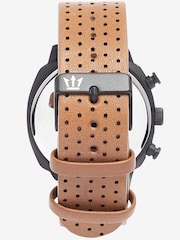 Dark Tan Perforated Strap Watch - Image 3 of 4