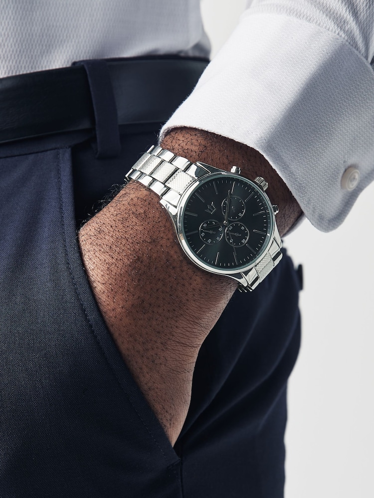 Silver Tone Pattern Bracelet Watch - Image 1 of 6