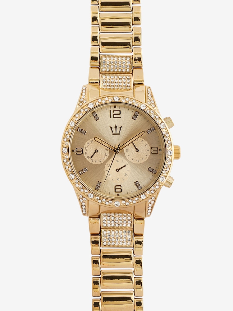 Gold Tone Bling Bracelet Watch - Image 2 of 4