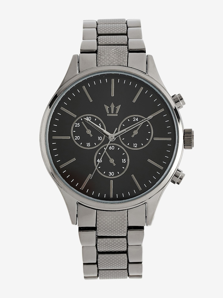 Gun Metal Tone Pattern Bracelet Watch - Image 2 of 4