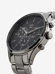 Gun Metal Tone Pattern Bracelet Watch - Image 4 of 4