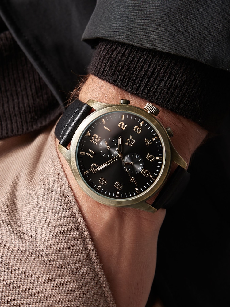 Black/Gold Watch - Image 1 of 4