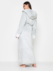 Long Tall Sally Green Contrast Waffle Trim Hooded Maxi Robe - Image 2 of 5