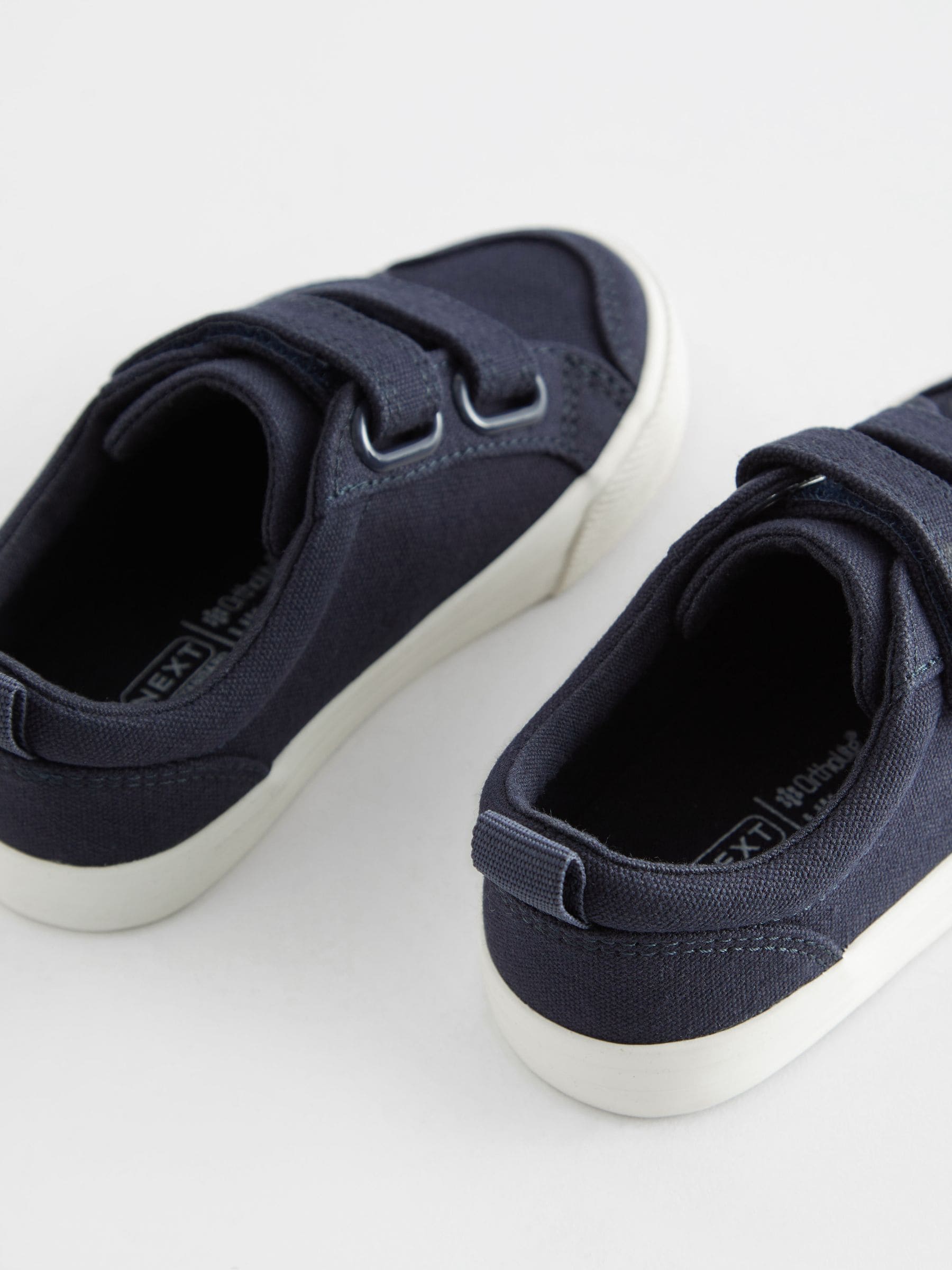 Buy Navy Canvas Standard Fit (F) Two Strap Touch Fastening