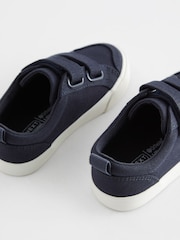 Navy Canvas Standard Fit (F) Two Strap Touch Fastening Trainers - Image 3 of 5
