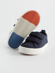 Navy Canvas Standard Fit (F) Two Strap Touch Fastening Trainers - Image 4 of 5
