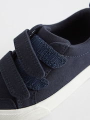 Navy Canvas Standard Fit (F) Two Strap Touch Fastening Trainers - Image 5 of 5