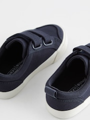 Navy Canvas Wide Fit (G) Two Strap Touch Fastening Trainers - Image 3 of 5