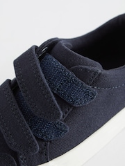 Navy Canvas Wide Fit (G) Two Strap Touch Fastening Trainers - Image 5 of 5