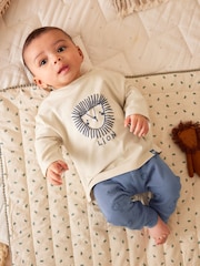 Blau/Weiß, Löwe - Babyoberteil und Leggings im 2teiligen Set - Bild 2 von 7