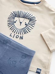 Blau/Weiß, Löwe - Babyoberteil und Leggings im 2teiligen Set - Bild 7 von 7