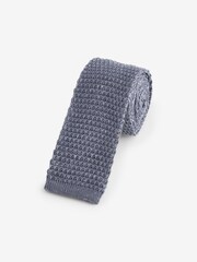 Light Blue Marl Slim Knitted Tie - Image 1 of 3