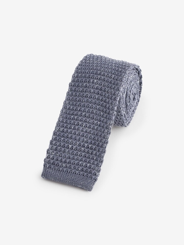 Light Blue Marl Slim Knitted Tie - Image 1 of 3