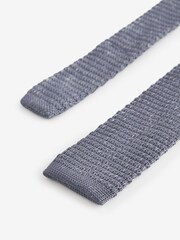 Light Blue Marl Slim Knitted Tie - Image 3 of 3