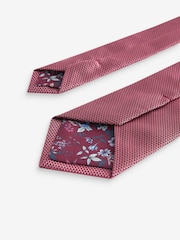 Damson Pink Textured Tie - Image 3 of 3
