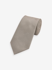Neutral Brown Textured Tie - Image 1 of 4