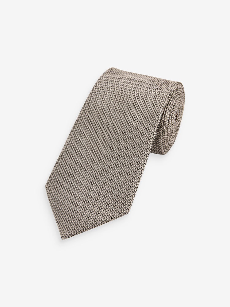 Neutral Brown Textured Tie - Image 1 of 4