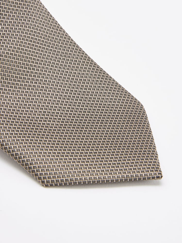 Neutral Brown Textured Tie - Image 4 of 4