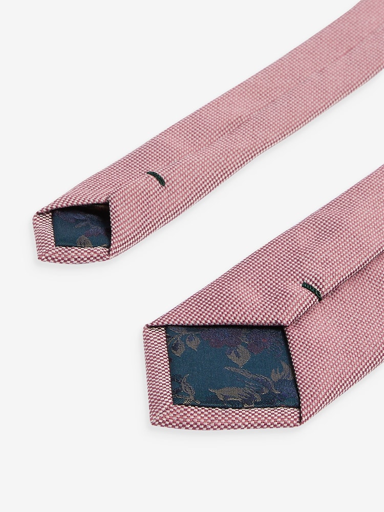 Rose Damas - mince - Ensemble cravate texturée et pince - Image 3 de 3