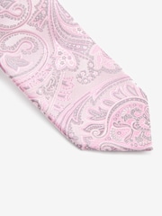 Pink Paisley Slim Pattern Tie And Tie Clip - Image 2 of 3